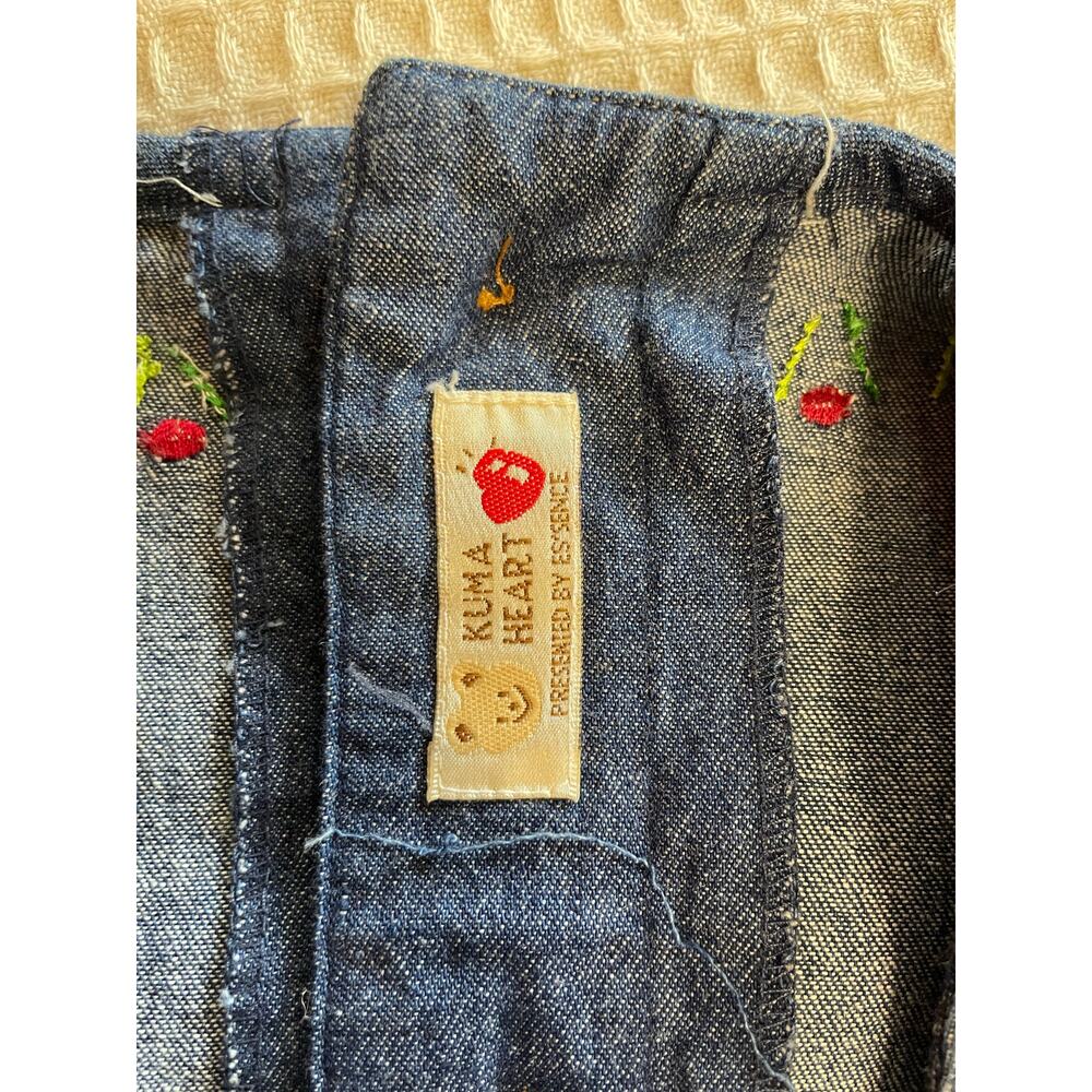 Kuma Heart Denim Long Sleeve Teacher Cottage Core Knee Length Shirt Dress XXL - Picture 10 of 14